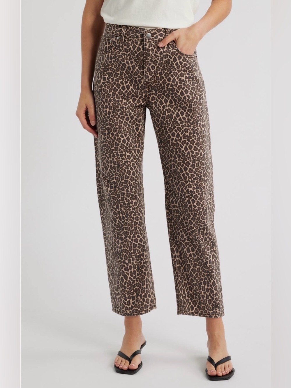 Madewell Leopard The Darted Barrel- Leg Jean size 26 Petite
